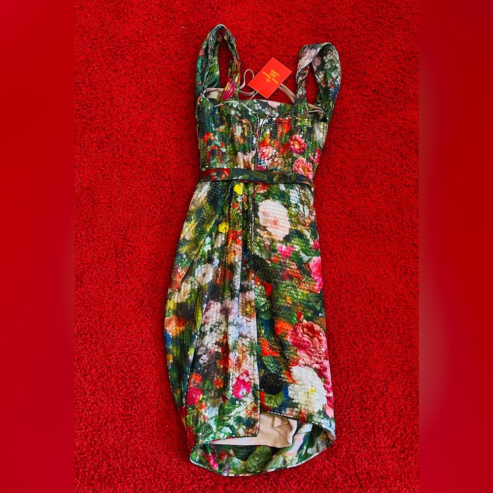 Vivienne Westwood SS14 floral chiffon printed sequined Corset Dress NWT IT 40 - Picture 11 of 17
